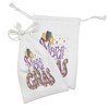 Ambesonne Mardi Gras Fabric Pouch Set of 2, Joyous Composition