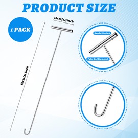 Zonon 1 Pack 31" Fifth Wheel Puller 5th Wheel Pin Puller for Semi Truck Cotter Spring Pulling Tool Solid Steel Dock Hooks Portable Type Lifting Hook for Pulling Storm Drain Manhole Covers (Sliver)