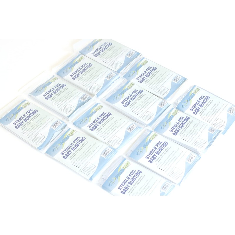 Primacare CS-6835 Sterile Foil Baby Bunting Blanket for Newborns and