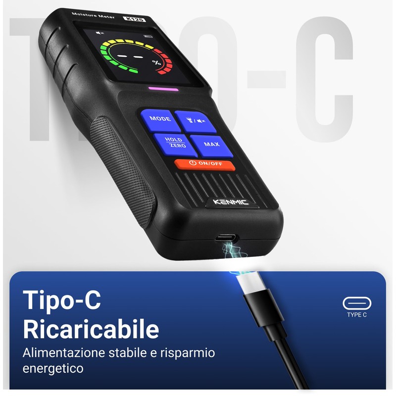 KENMIC Pinless Moisture Meter for Non-Destructive Moisture Detection in Drywall,