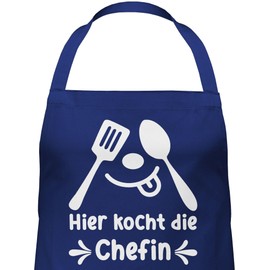 Shirtracer - Apron Gift - Cooking Apron - Ladies 1 - Hier kocht die Chefin, 4 Navy Blue