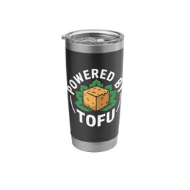 Powered By Tofu Vegan Lifestyle Statement Stainless Steel Insulated Tumbler