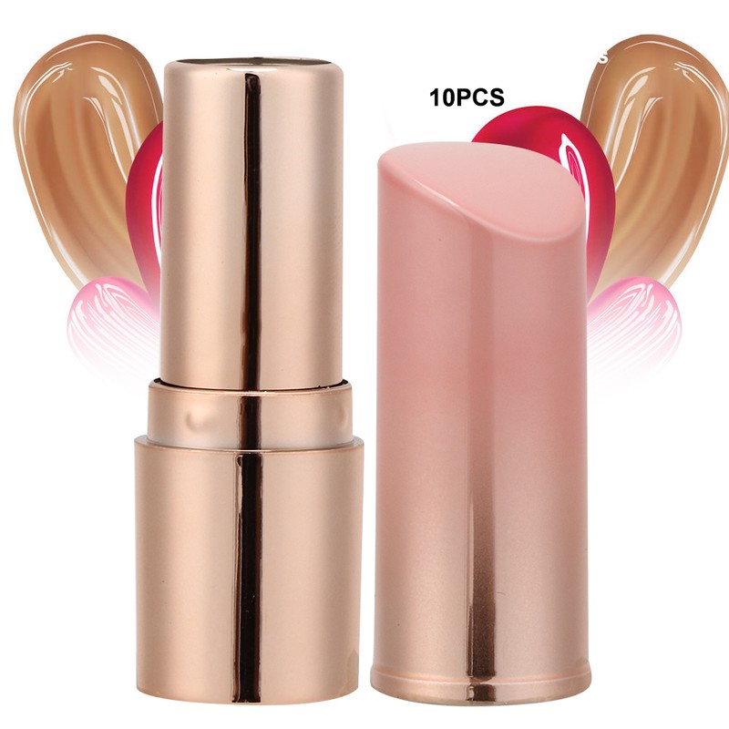 10pcs Round Empty Lipstick Tube Lip Balm Refillable Shell Container