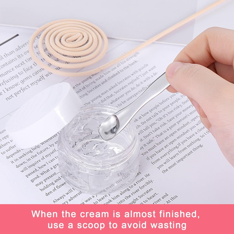2Pcs Cosmetic Spatula, Mini Metal Makeup Spatula Reusable Cosmetic Cream