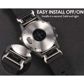 HEMSUT Compatible with Garmin, 22mm Military Strap for Fenix 8 47mm /7/7 Pro/6/6 Pro/5/5 Plus/E 47mm, MARQ Athlete, Instinct 2, D2 Delta S/Descent G1, Approach S60/62/S70 47mm, Forerunner Quatix 6/5