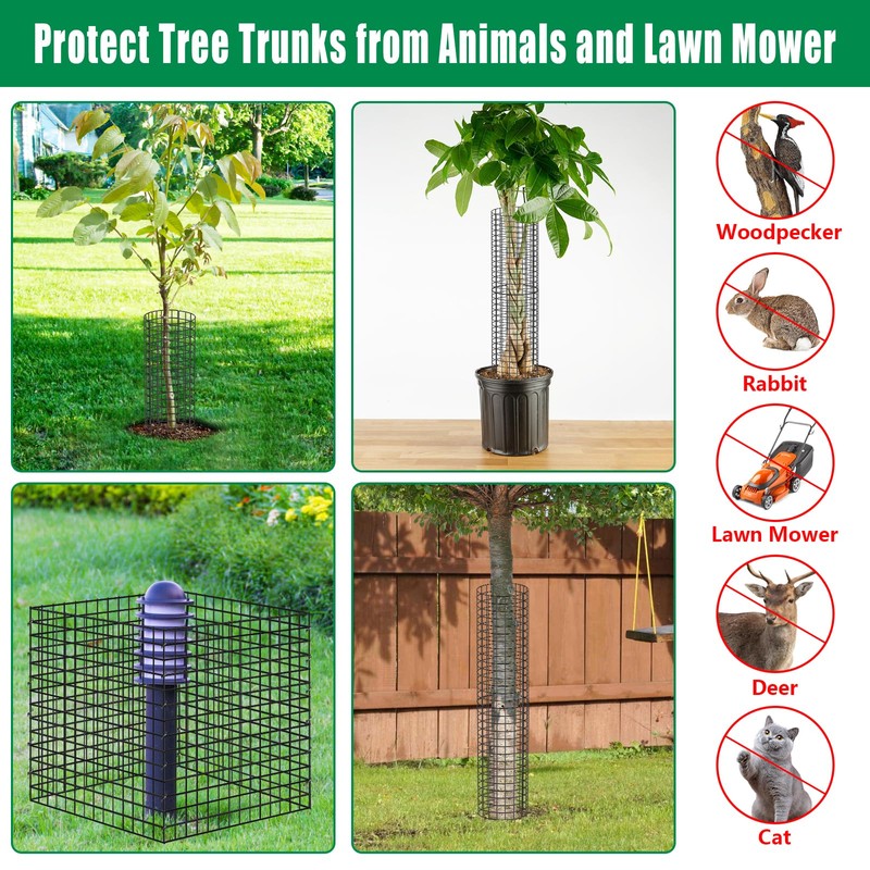 UQM Tree Trunk Protector, 24 Pcs Metal Tree Guards Trunk