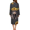 ZIATUBLES Sunflower Leopard Highland Cow Print Zipper Front Robes Women
