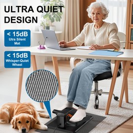 VIVURN-018 Under Desk Elliptical 12 Speed 5 Modes Mini Motorized Leg Exerciser While Sitting for Seniors As Seen on TV with Non-Slip Mat Quiet & Portable Electric Pedal Exerciser for Home and Office