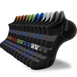 6 Pares Calcetines Deportivos Hombre,Tines Cortos Hombre Algodón,Calcetines Transpirables Cómodos para Correr,Calcetines Cortos con Refuerzo de Algodón para Protección de Tobillo y Durabilidad(13-15)