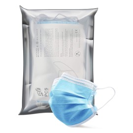 50 pcs Disposable Face Masks for Summer, 3 Ply Blue Mask with Earloop in Box (50pcs)
