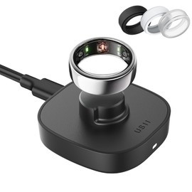 VOVELF Compatible with Oura Ring Gen3 Charger, Upgraded Safety Mechanism USB-C Cable Charger Black- One-Step Charging Dock for Smart Ring (Size 12)