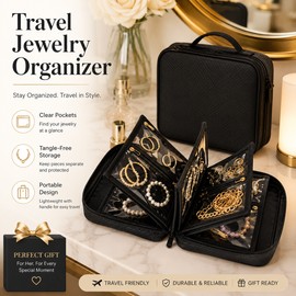 Transparent Travel Jewelry Organizer Bag for Accessories – Multi-Layer PVC Zipper Case for Earrings, Rings and Necklaces