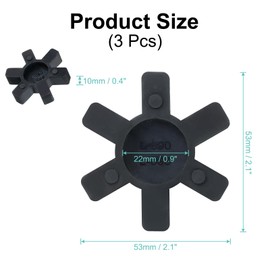 sourcing map 3pcs L090/L095 Jaw Coupling Insert, Flexible Solid Type NBR Rubber Jaw Coupling Center Inserts for L Jaw Coupling L-Jaw Coupler Set, Black