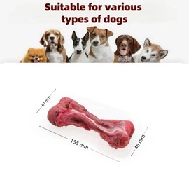 VORBOOTEX Wear-Resistant and bite-Resistant Dog Chew Toys for Aggressive Chewers, Realistic Meat Bone，Rubber pet Interactive Chewing Dog bite Training Toys to Keep Them Busy