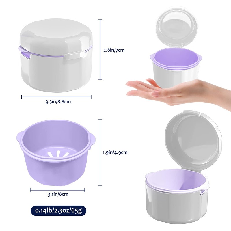 TIAOCITY Denture Box for Storage and Immersion Dentures Cleaning Baths