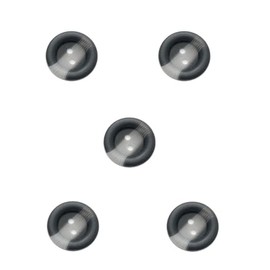 Trucraft - 15mm Aran Ring Edge - Two Hole Buttons - Grey - Pack of 5 - for Knitting Sewing Craft