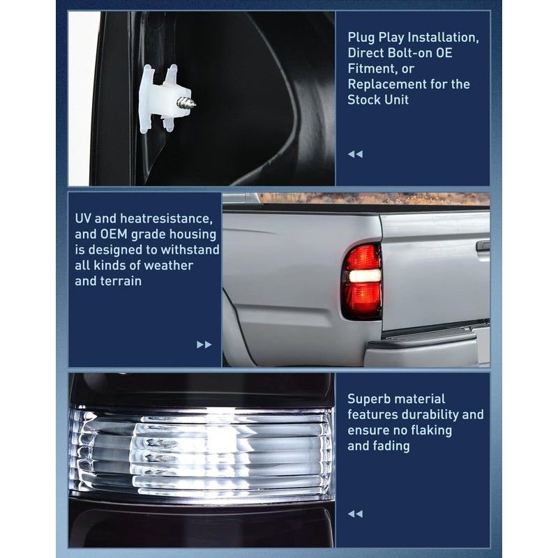 Nilight Taillight Assembly Compatible with 2001 2002 2003 2004 Toyota