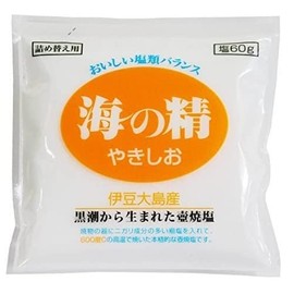 海の精 国産塩 伊豆大島産 やきしお 詰め替え用 60g × 2