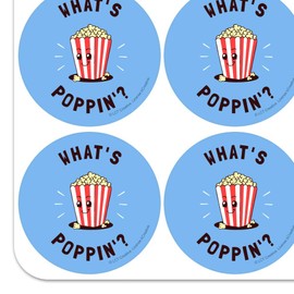 What's Poppin Popping Happening Popcorn Funny Humor Planner Calendar Scrapbooking Crafting Stickers