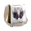 Ambesonne Bohemian Messenger Bag, Deer Skull with Roses, Unisex Cross-body