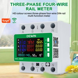 DEWIN KWS-306WF Tuya WiFi Electricity Meter 3 Phase 4 Conductor Voltmeter and Ammeter Energy Meter DIN Rail with App Remote Control 80A AC 230V/400V