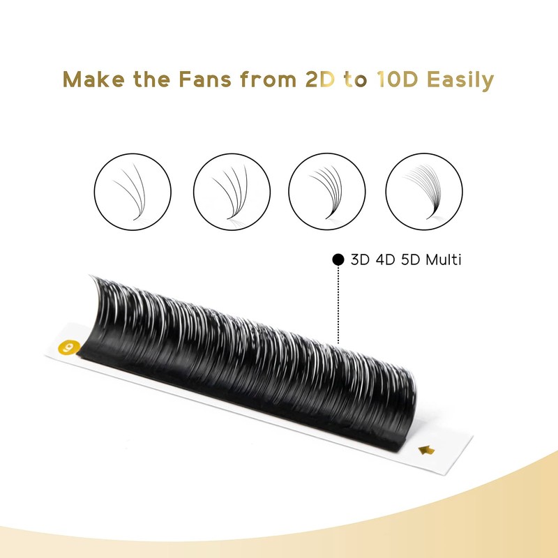 KOLYBEL Eyelash Extensions Easy Fan Lashes 0.05 Thickness D Curl