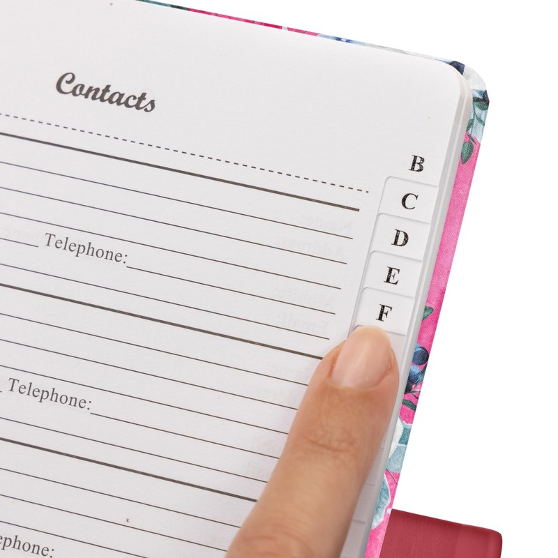 Pink Flower A to Z Telephone Address Book A-Z Index
