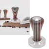 Colorful Wood Coffee Flat Tamper Stainless Steel Base Powder Hammer