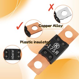 High Current Bolt Mount Automotive 175Amp MEGA/AMG Fuse Automotive Fuse for Cars, Trucks, Construction Vehicles, Buses, Caravan Cars, Boats (Pack of 4pcs Fuses 175A)