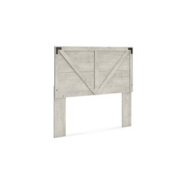 Signature Design by Ashley Shawburn Farmhouse Crossbuck Panel Headboard, Queen, Light Gray