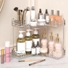 Corner Bathroom Organizer, Clear Acrylic Makeup Storage with Brush Holder,
