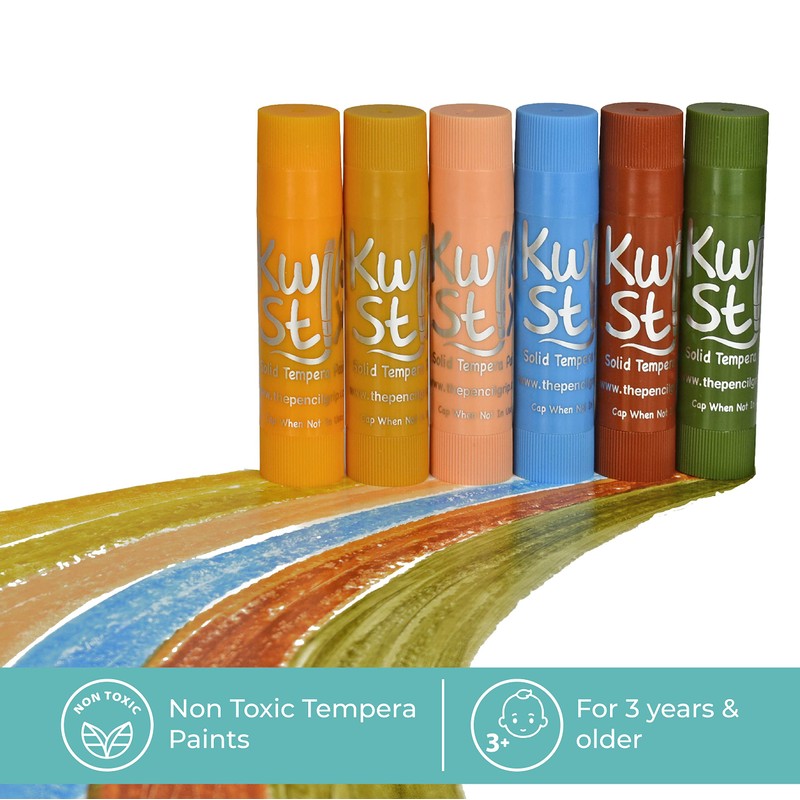 Kwik Stix Tempera Paint, Earth Tones, 6 Colors