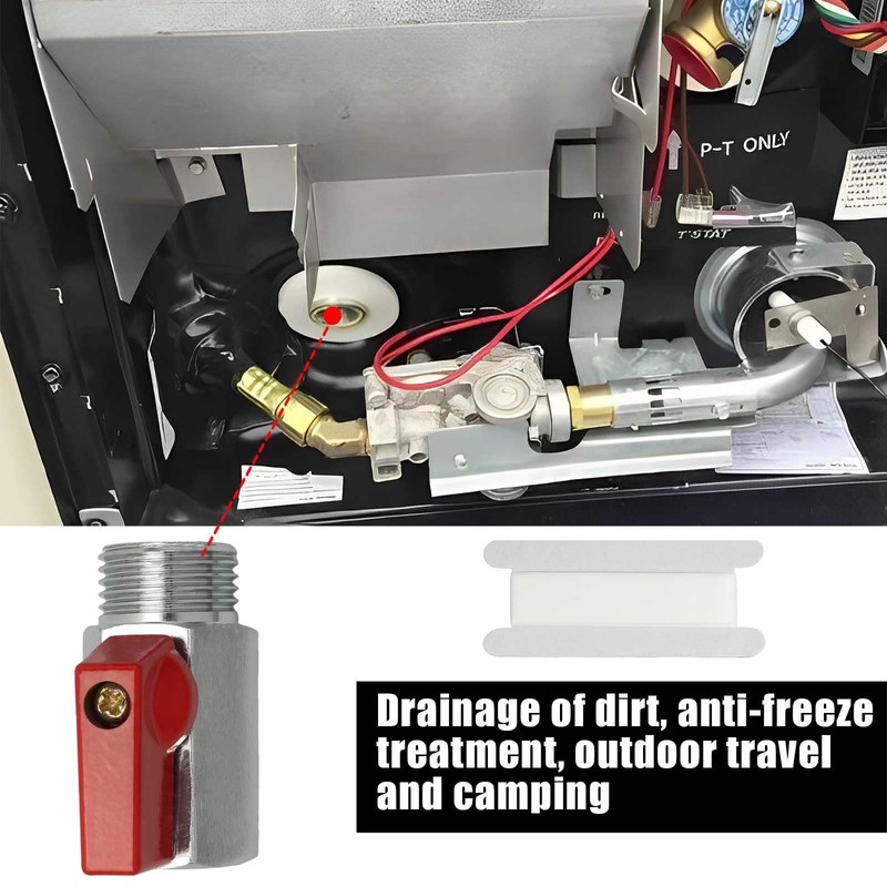 FOWSRHRG 1/2" RV Hot Water Drain Valve - Water Heaters