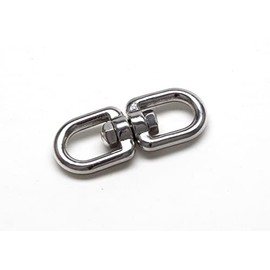PD® Swivel Stainless Steel 5 mm (Eyelet Eyelet) Swivel Shackle Made of A4 Stainless Steel Universal Shackle with Swivel Joint for Garden, Boat and Home Swivel Hook Shekel High Strength Pack of 1