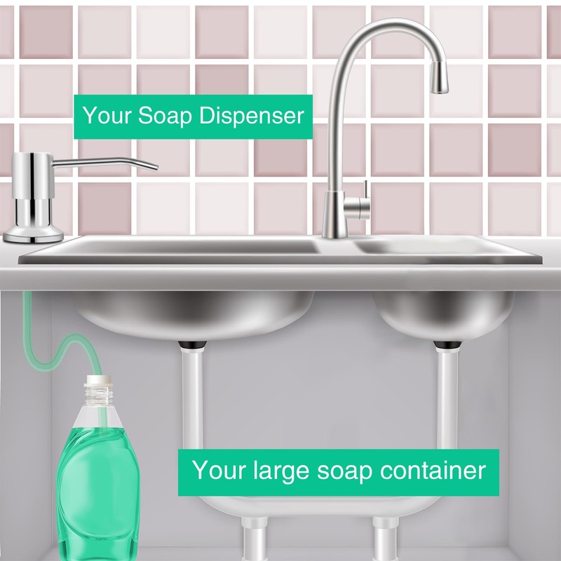 Soap Dispenser for Kitchen Sink, Built in Sink Soap Dispenser,