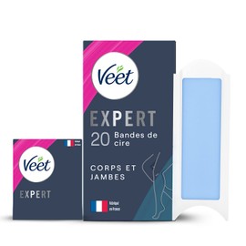 Veet Expert - 20 Wax Strips for Body & Legs - For Sensitive Skin - Perfect Workmanship - Long Lasting Hair Removal