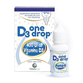 Vitamina D3 ONEDROP frasco con 3 mL, 400 UI