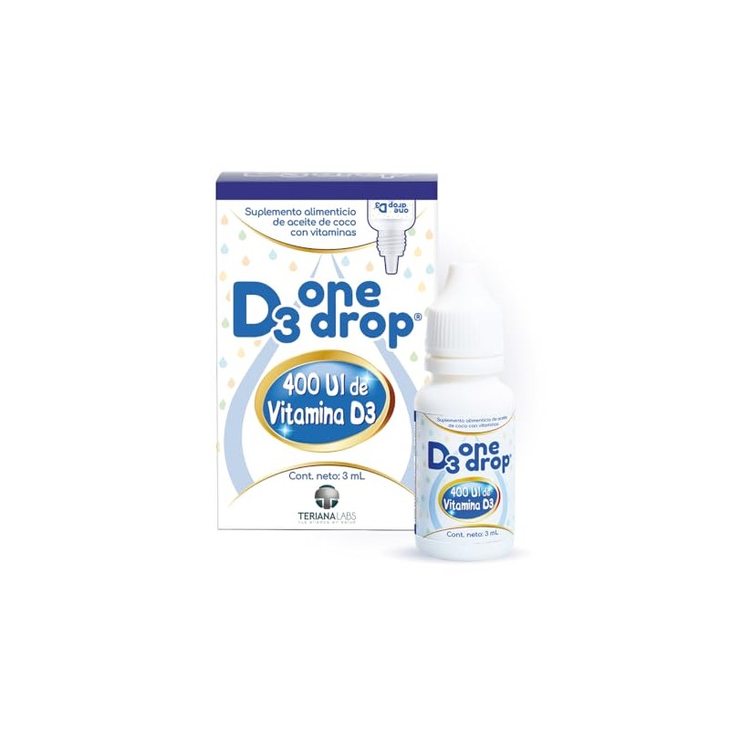 Vitamina D3 ONEDROP frasco con 3 mL, 400 UI