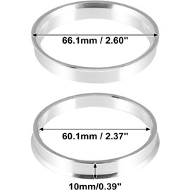 4pcs 66.1 to 60.1 mm Aluminium Alloy Car Hub Centric Rings Wheel Bore Spacer