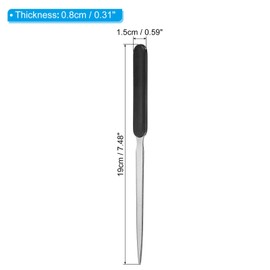 PATIKIL Letter Opener 2 Pcs Stainless Steel Envelope Lightweight Handle Mail Opener for Box Open Black