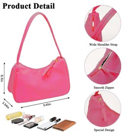 AiNinXun Y2k Shoulder Bag for Women, Women's Handbag, Small Handbag, Women's Hobo Clutch Bag, Clutch Bag, PU Leather Handbags, Mini Bag, Vintage Shoulder Bag, Ladies Handbag, red