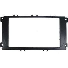 Car Radio Fascia Multimedia Frame Kit Replacement Compatible with Ford Focus II, C-Max 2005-2011 Facia Panel Trim Dash 2 Din Audio Bezel Dash Mount Kit Black