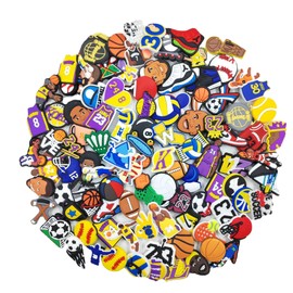 Weforu 50Pcs Basketball Shoe Charms, PVC Cartoon Charms for Shoes Charms Bands Sports Shoe Charms for Kids and Adults PVC Shoe Decoration for Party Gift (50)