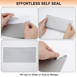 100 Pack Metallic Silver Envelopes #10 Business Envelopes 4-1/8 x 9-1/2 Self adhesive Mailing Envelopes for Office, Business Letterhead, Invoices, Personal Mailing, Letters, Unique Invitations