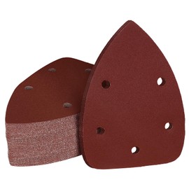 240 Grit Mouse Sander Sandpaper, Jamiikury 5 Hole Detail Sander Sandpaper Palm Sander Paper Mouse Sanding Pads Hook and Loop Sanding Sheets - Pack of 50