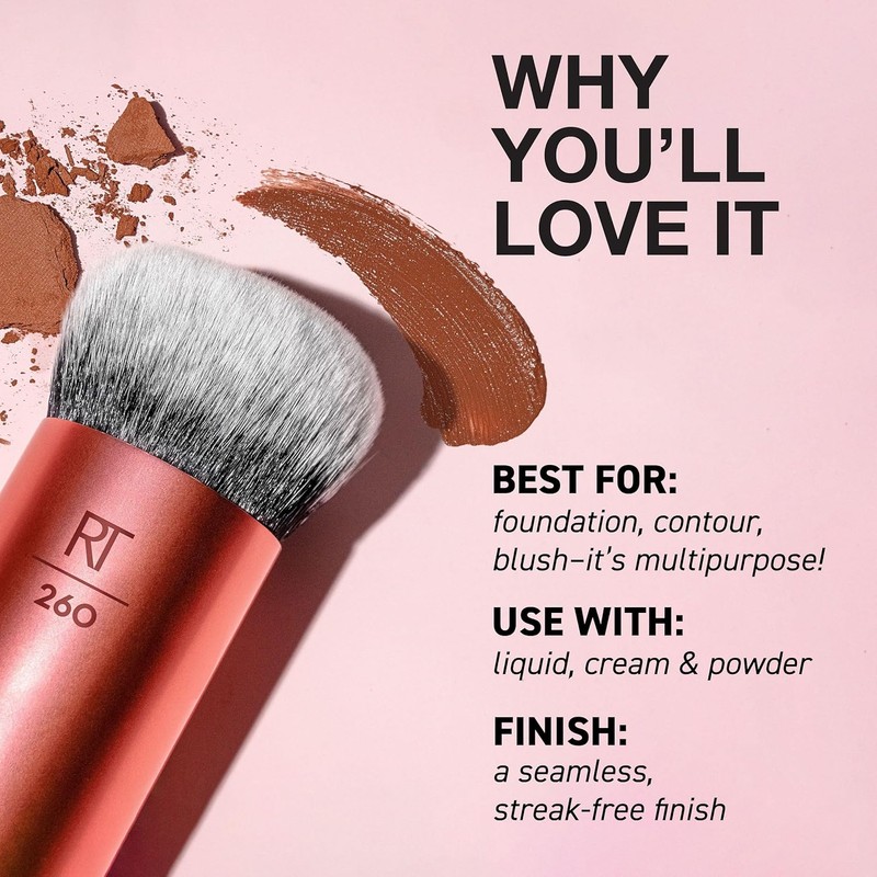 Real Techniques Bubble Blending Makeup Brush Multipurpose Foundation for Liquid