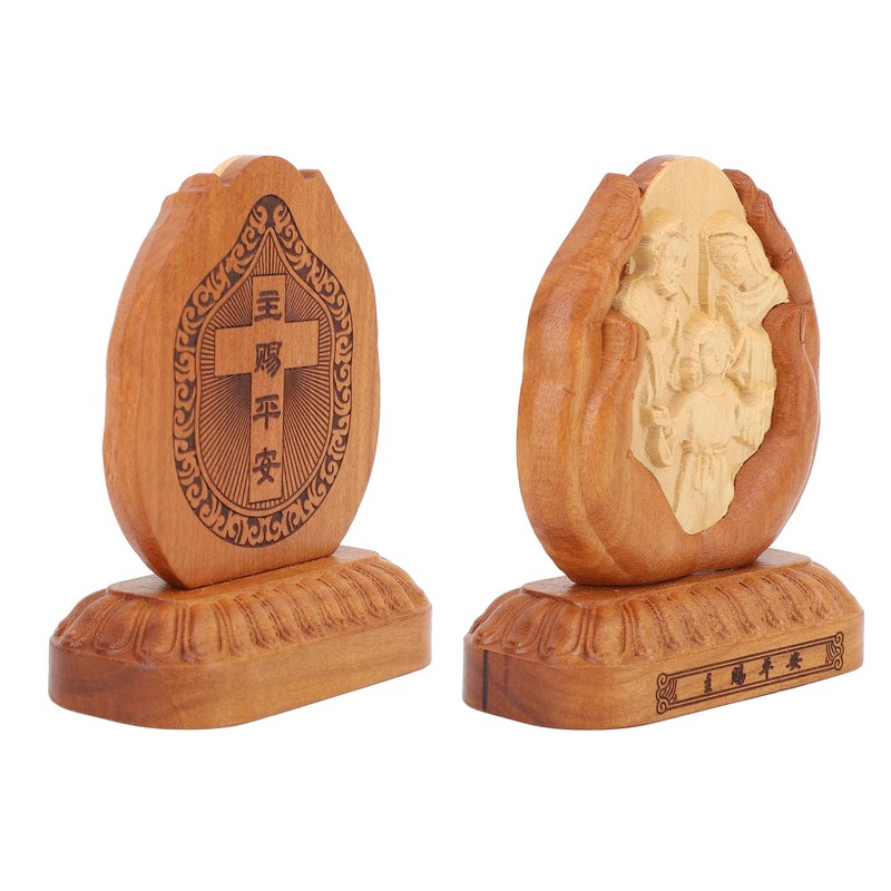 Wooden Holy Family Figurine Statue Exquisite Delicate Durable Stable Beech
