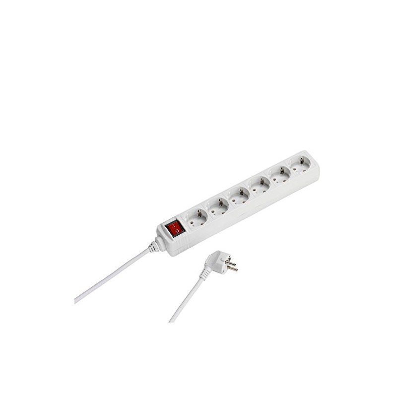 Vivanco ES6 W15 6-Way Power Strip with Switch 1.40 m