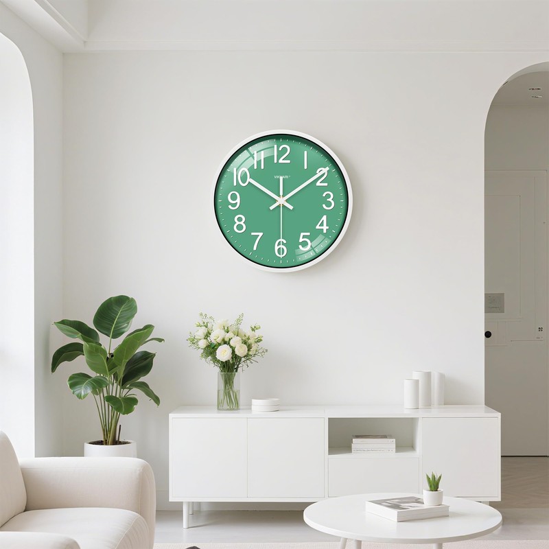 VIKMARI Wall Clock, Small 20 cm, Modern Blue Silent Analogue