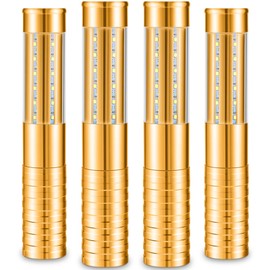 Civaner 4 Pcs Upgrade Bottle Service Lights LED Strobe Baton Bottle Girl Lights Rechargeable Handheld Flashing Club Signs for Birthday Wedding Party (Gold White Light)